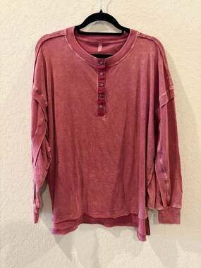 Free People We The Free Fall For You Oversized Henley Long Sleeve Top Men’s